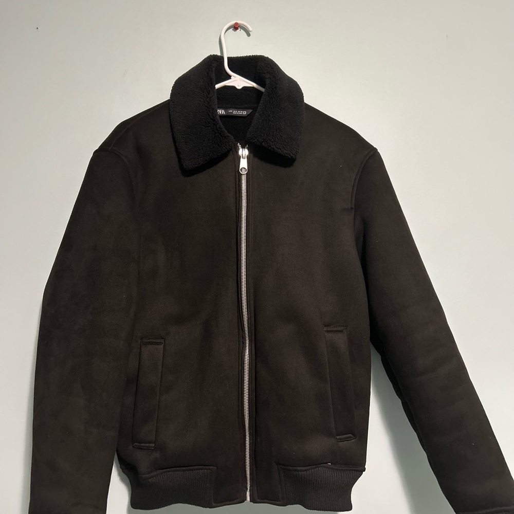 Zara Black Faux Suede Jacket